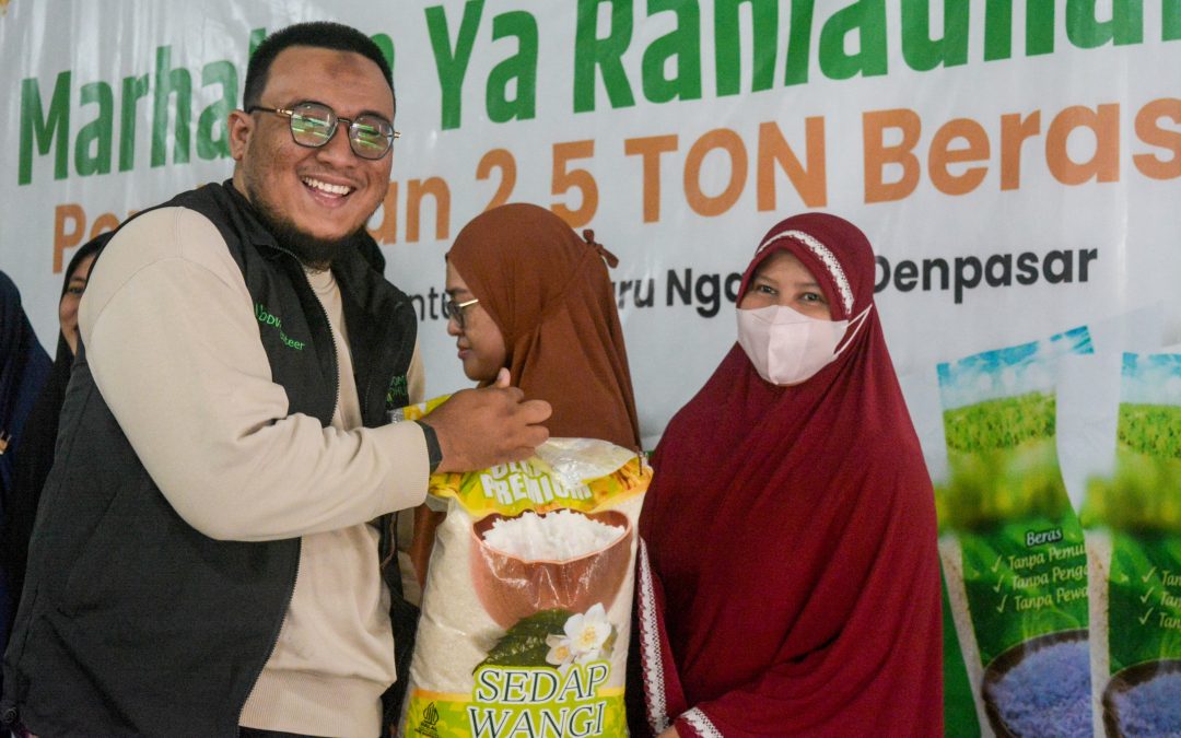 Dompet Dhuafa Bali bersama Pemuda ICMI Orwil Bali dan MUI Provinsi Bali, Bagikan 2,5 Ton Beras kepada 250 Guru Ngaji Se-Denpasar.